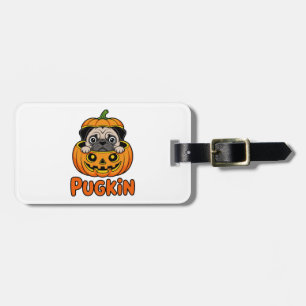 Halloween-Mopskürbis, Kürbismops-Hund Gepäckanhänger