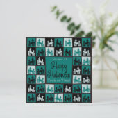 Halloween-Mosaik Einladung (Stehend Vorderseite)