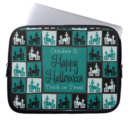 Halloween-Mosaik Laptopschutzhülle (Vorderseite)