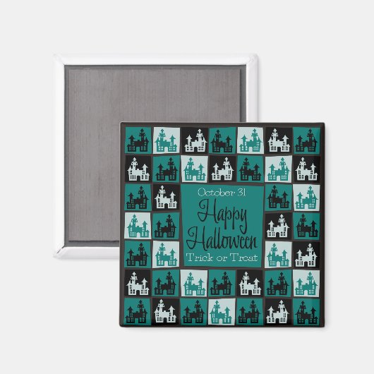 Halloween-Mosaik Magnet (Vorderseite/Rückseite)