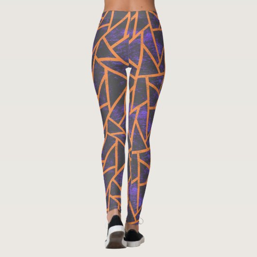 Halloween-Mosaik patttern Leggings (Rückseite)