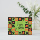 Halloween-Mosaik Postkarte (Stehend Vorderseite)