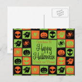 Halloween-Mosaik Postkarte (Vorne/Hinten)