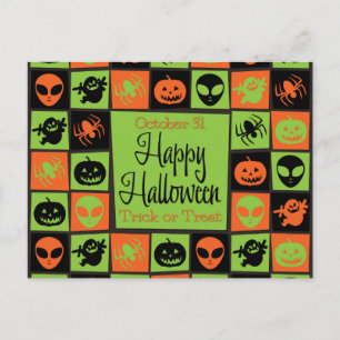 Halloween-Mosaik Postkarte