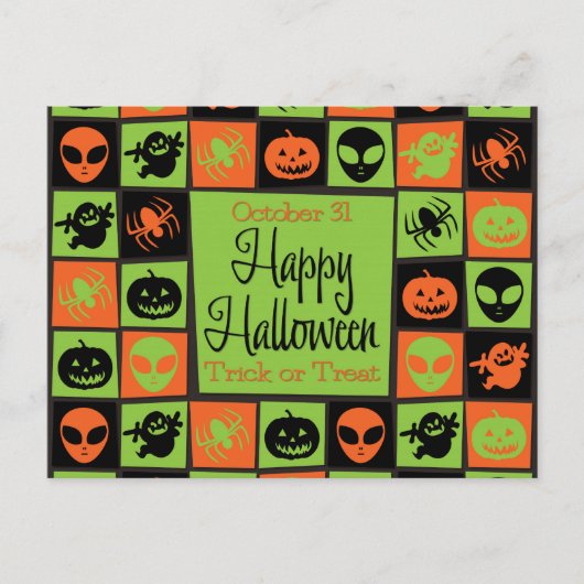 Halloween-Mosaik Postkarte (Vorderseite)