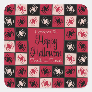 Halloween-Mosaik Quadratischer Aufkleber