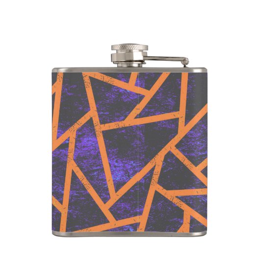 Halloween-Mosaikmuster Flachmann (Rückseite)