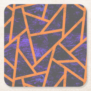Halloween-Mosaikmuster Rechteckiger Pappuntersetzer