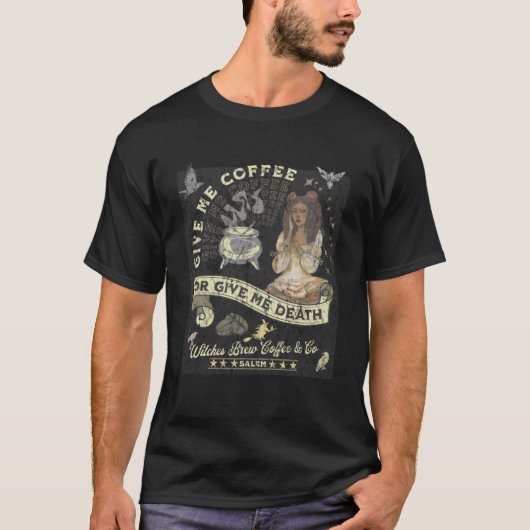 Halloween Motif Hexen Brew Coffee & Co Pul T-Shirt (Vorderseite)