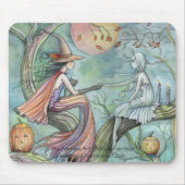 Halloween Mousepad, 'Zeitlose Verbindung' Hexe Mousepad (Vorne)