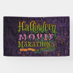 Halloween Movie Marathon in Progress Marquee Banner