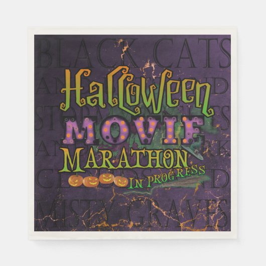 Halloween Movie Marathon in Progress Marquee Serviette (Vorderseite)