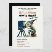 Halloween Movie Night Spooktacular Green Gremlin Einladung (Vorne/Hinten)