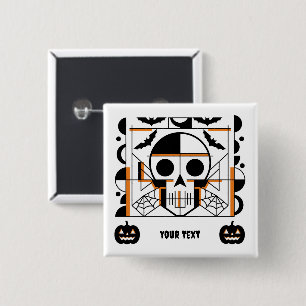 Halloween-Möwe, Fledermäuse, Spinnennetze Button