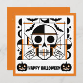 Halloween-Möwe, Fledermäuse, Spinnennetze Einladung (Vorne/Hinten)