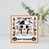 Halloween-Möwe, Fledermäuse, Spinnennetze Einladung (Stehend Vorderseite)