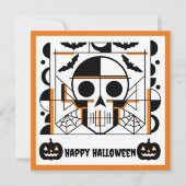 Halloween-Möwe, Fledermäuse, Spinnennetze Einladung (Vorderseite)