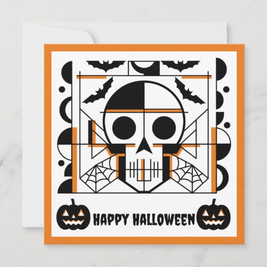 Halloween-Möwe, Fledermäuse, Spinnennetze Einladung (Vorderseite)