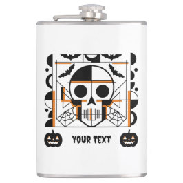 Halloween-Möwe, Fledermäuse, Spinnennetze Flachmann