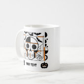 Halloween-Möwe, Fledermäuse, Spinnennetze Kaffeetasse (Vorderseite Links)