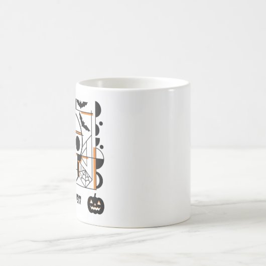 Halloween-Möwe, Fledermäuse, Spinnennetze Kaffeetasse (Mittel)