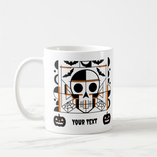 Halloween-Möwe, Fledermäuse, Spinnennetze Kaffeetasse (Links)