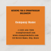 Halloween-Möwe, Fledermäuse, Spinnennetze Quadratische Visitenkarte (Rückseite)