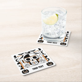 Halloween-Möwe, Fledermäuse, Spinnennetze Rechteckiger Pappuntersetzer