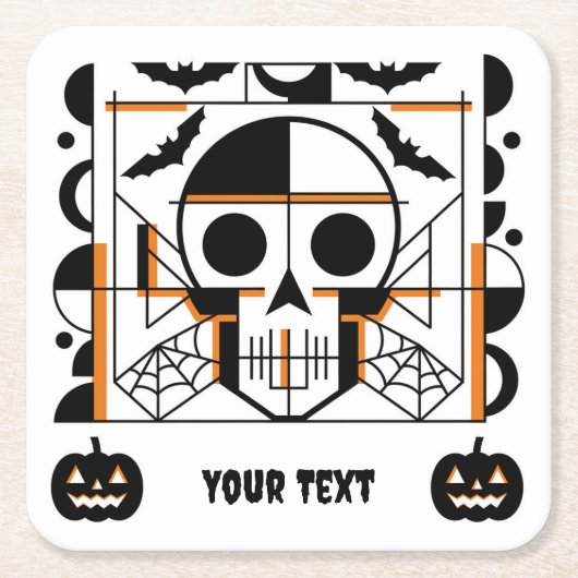 Halloween-Möwe, Fledermäuse, Spinnennetze Rechteckiger Pappuntersetzer (Vorderseite)