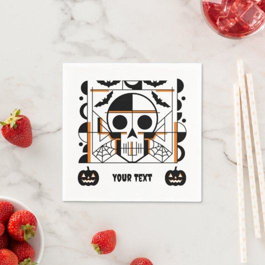 Halloween-Möwe, Fledermäuse, Spinnennetze Serviette (Beispiel)