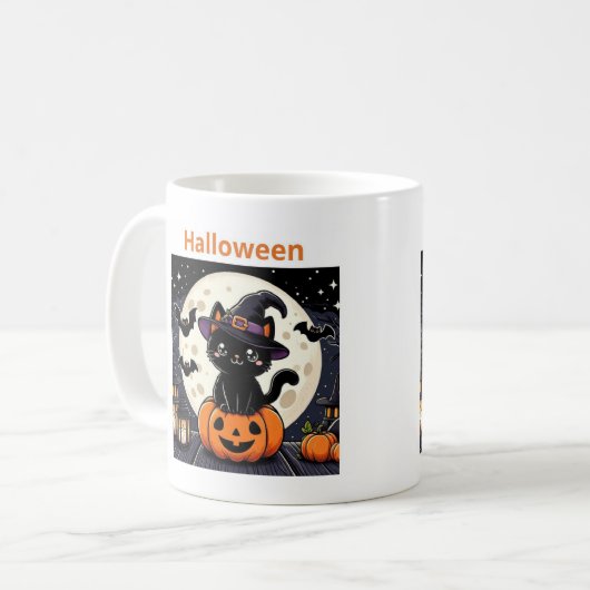 Halloween mugs with a cat theme kaffeetasse (Vorderseite Links)
