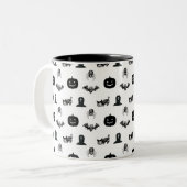 Halloween mugs with a cat theme zweifarbige tasse (Vorderseite Links)