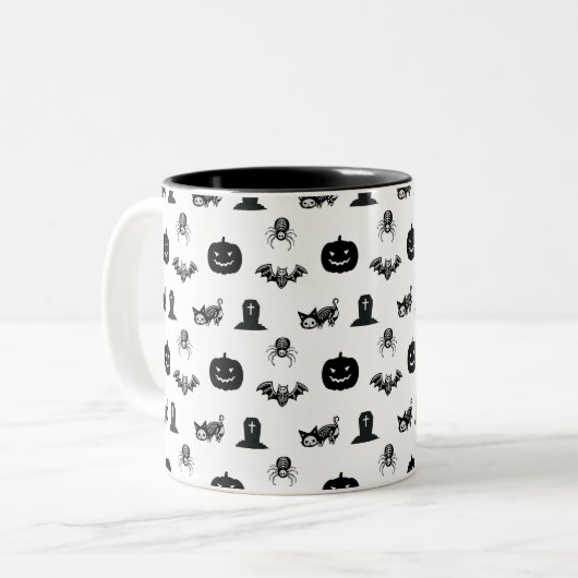 Halloween mugs with a cat theme zweifarbige tasse (Vorderseite Links)
