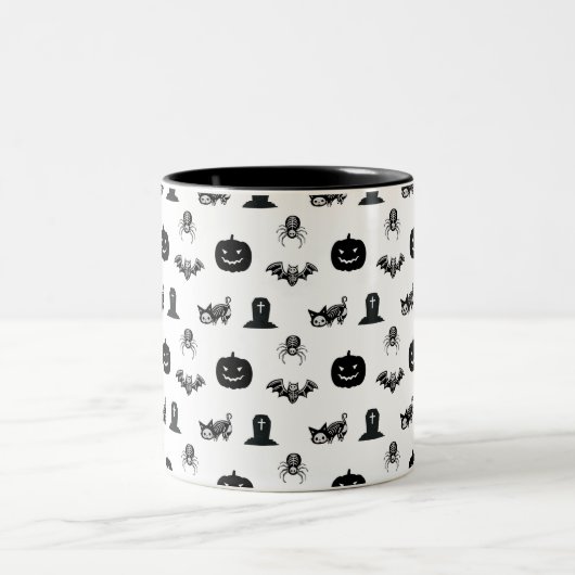 Halloween mugs with a cat theme zweifarbige tasse (Mittel)