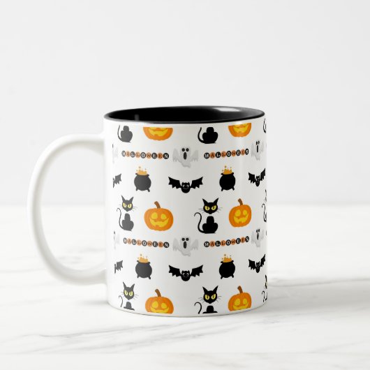 Halloween mugs with a cat theme zweifarbige tasse (Links)