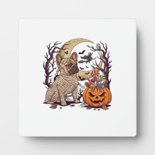 Halloween-Mumie Französische Bulldogge Kürbis Süßi Fotoplatte