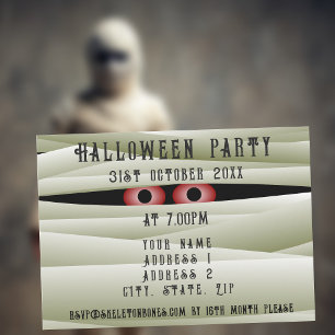 Halloween-Mumie-Monster-Kinderparty-Einladung Einladung