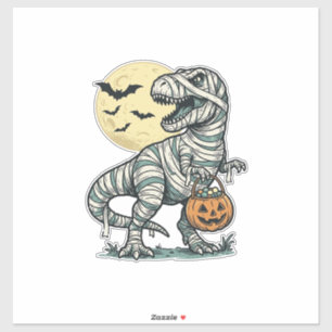 Halloween-Mumie-T-Rex-Süßigkeiten-Eimer Vintage-Ve Aufkleber