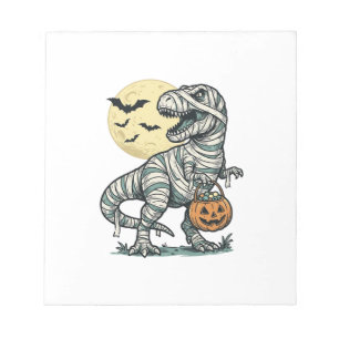Halloween-Mumie-T-Rex-Süßigkeiten-Eimer Vintage-Ve Notizblock