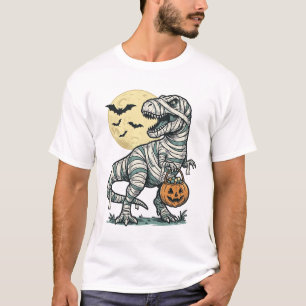 Halloween-Mumie-T-Rex-Süßigkeiten-Eimer Vintage-Ve T-Shirt