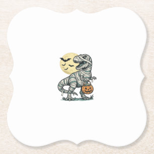 Halloween-Mumie-T-Rex-Süßigkeiten-Eimer Vintage-Ve Untersetzer