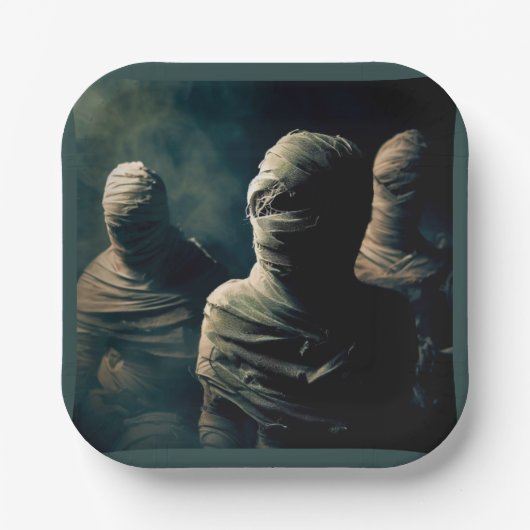 Halloween - Mumien 4 Pappteller (Vorderseite)