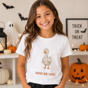 Halloween-Mumien-Gans-Honk oder Treat-Mädchen T-Shirt