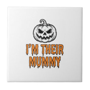 Halloween-Mumien-Kürbis-Vintage-Stich-Shirt De Fliese