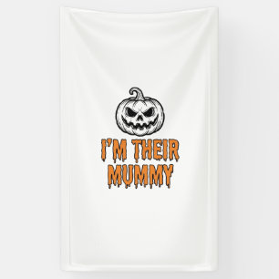 Halloween-Mumien-Kürbis-Vintage-Stickerei-Shirt De Banner