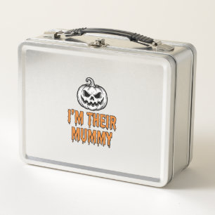 Halloween-Mumien-Kürbis-Vintage-Stickerei-Shirt De Metall Brotdose