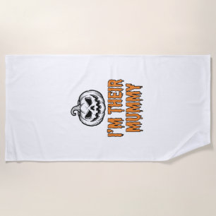 Halloween-Mumien-Kürbis-Vintage-Stickerei-Shirt De Strandtuch