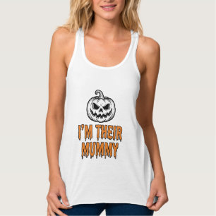 Halloween-Mumien-Kürbis-Vintage-Stickerei-Shirt De Tank Top