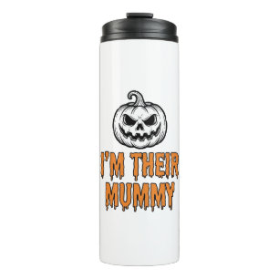 Halloween-Mumien-Kürbis-Vintage-Stickerei-Shirt De Thermosbecher