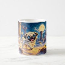 Halloween-Mumien-Pug in Wüstenruinen